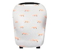 Copper Pearl Bébé Siège d'auto Couverture Canopy et soins infirmiers couverture multi-usage Stretchy 5 en 1 cadeau gris avec Foxes « Swift »