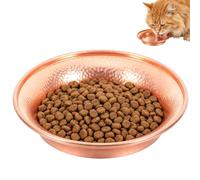 Copper Pet Water Bowl - Hammered Food & Water Dish | Non-Slip Bottom