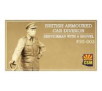 Copper State Models - British Armoured Car Division Serviceman With A Shovelmaquette Figurine British Armoured Car Division Serviceman With A Shovel Copper State Models F35-003 1/35ème Maquette Char P