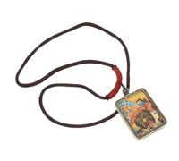 Copper Thangka Box Pendant Women Men Retro Vintage Necklace Chain Matching for Every