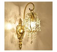 Copper Wall Lamp Bedroom Bedside Lamp Double Head Staircase Aisle Lights American Living Room Decorations Background Wall Light (Color : B-1light Size : CoolWhite) (B 2light)
