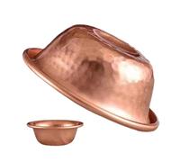 Copper Water Bowl -for Dogs Wide Textured No-Coating Face Rust-Proof Copper | Metal Cat Food Water Bowl - For Home Patio Garden Balcony Lounge Courtyard Living Room