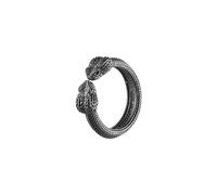 COPPERTIST.WU Bague Serpent à Double Tête Monocouche, Bagues de Couple Gothiques Vintage, Cadeaux Bijoux pour Amoureux des Reptiles (Plaqué Noir, 57)