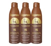 Coppertone bronzage Sunscreen Spray, SPF 15 large spectre bronzage écran solaire, écran solaire résistant à l'eau, 5.5 Oz, Pack de 3