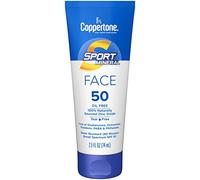 Coppertone Sport Pare-soleil visage, oxyde de zinc, SPF 50, sans huile, format voyage, 60 ml