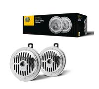 Coppia De Klaxon 12V Hella Avec Grille Chromée + Relais ECE R28 118 dB(A)