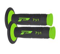 Coppia De Poignées 791 PROGRIP 22 25 Mm Vertes Et Noires Pour Moto Cross