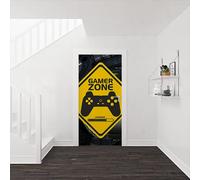 COPPIA Stickers Autocollant Poster de Porte Adhésif Gamer Zone Geek Décoration Chambre Bureau Salon Couloir Fabrication française 83 X 205 CM