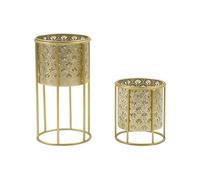 Coppia - Support à plantes en métal - Lot de 2 - Doré - H40cm