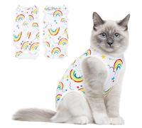 Coppthinktu Combinaison de convalescence pour chat femelle, combinaison de chirurgie respirante pour plaies abdominales chirurgicales, maladies de la peau, collier électrique alternatif anti-léchage