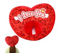 Copricapo a Cuore Rosso in Morbido Peluche, accessorio adorabile per ballo di fine Anno e celebrazioni romantique | Copricapo di San Con Cuore soffice confore tevole, idéal come oggetto di