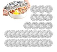 Copripiatti Per Alimenti - Foglio Di Alluminio Isolante Elasticizzato Da 30 Pezzi - Coperchi Da Cucina Per Ciotole | Pers Domestica, Preparazione Dei Pasti, Cottura, Pranzo, Lavoro, Barbecu
