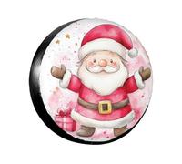 Copriruota Di Scorta Christmas Santa Pink Couvre-Pneus Premium Housse Roue Secours Durable Couverture De Pneu pour SUV Camion Voiture 14inch
