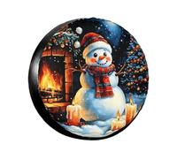 Copriruota Di Scorta Christmas Snowman Couverture De Pneu Imperméable Housse Roue Secours Durable Couvre-Roue De Secours pour Camion SUV Remorque 14inch