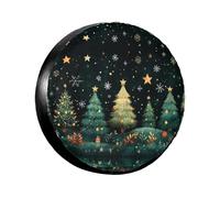 Copriruota Di Scorta Christmas Trees Couverture De Pneu Imperméable Housse Roue Secours Premium Couvre-Roue De Secours pour Voiture Remorque SUV 14inch