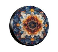 Copriruota Di Scorta Mandala Rainbow Flower Housse Roue Secours Imperméable Couverture De Pneu Premium Couvre-Roue De Secours pour SUV Remorque Camion 16inch