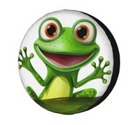 Copriruota Di Scorta Merry Green Frog with Greater Eye Couvre-Roue De Secours Premium Couvre-Pneus Anti Neige Housse Roue Secours pour Voiture Remorque Camion 16inch
