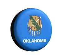Copriruota Di Scorta Oklahoma Flag Couverture De Pneu Anti Neige Housse Roue Secours Imperméable Couvre-Pneus pour Voiture Remorque Camion 15inch