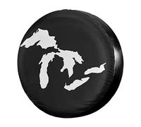 Copriruota Di Scorta State of Michigan Great Lakes Couverture De Pneu Premium Housse Roue Secours Anti Neige Couvre-Pneus pour Camion SUV Remorque 15inch