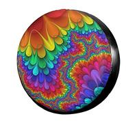 Copriruota Di Scorta Tie Dye Abstract Rainbow Color Couverture De Pneu Premium Couvre-Pneus Durable Couvre-Roue De Secours pour Voiture Remorque SUV 17inch