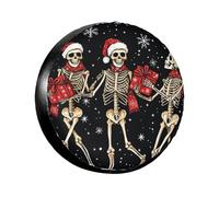 Copriruota Di Scorta Winter Christmas Skeleton Snowflakes Couverture De Pneu Premium Housse Roue Secours Durable Couvre-Pneus pour Voiture Camion SUV 14inch