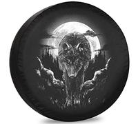 Copriruota Di Scorta Wolf Housse Roue Secours Premium Couverture De Pneu Durable Couvre-Roue De Secours pour Voiture Remorque Camion 16inch