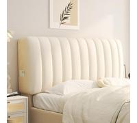 Copritestata Letto Matrimoniale/Singolo Copertura Imbottita Bianco in Velluto Elasticizzato Morbido e Universale 150 cm - Elegante e Resistente Colore Latte