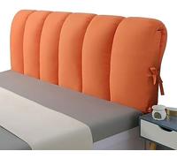 Copritestata Letto Matrimoniale Singolo - Cuscino Imbottito Fodera Testiera Peluche Corto Copertura Addensata per Testata Letto in Legno/Ferro (100 x 60 cm Arancione) - Comfort e Stile