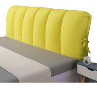 Copritestata Letto Matrimoniale Singolo - Cuscino Imbottito Fodera Testiera Peluche Corto Copertura Letto in Legno/Ferro Addensare Coperchio Testata (90 x 50 cm Giallo)