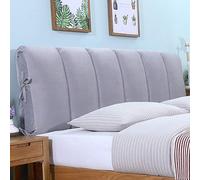 Copritestata Letto Matrimoniale Singolo - Cuscino Imbottito Fodera Testiera Peluche Corto, Copertura Letto in Legno/Ferro, Coperchio Testata Addensato (120 x 60 cm, Grigio)