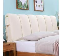 Copritestata Letto Matrimoniale Singolo - Cuscino Imbottito Peluche Corto Fodera per Testiera Letto in Legno/Ferro Copertura Addensata 150 x 50 cm Bianco