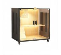 Copropriété Grand enclos for Chat en Bois avec lumière LED, Maison intérieure(Petit)