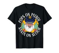 Cops sur Patrol Santa sur Sleigh Santa Police Christmas T-Shirt