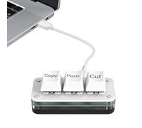Copy Paste Button, Cut Copy Paste Pad, 3-Key Mechanical Ergonomic Keypad | Computer USB Cut Copy Paste Pad for Home Office Travel Meeting Working Playing Game, Video Editing Drawing