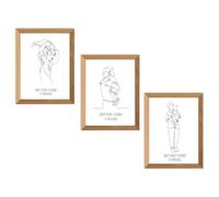 Copykrea - Lot de 3 planches cadeau fête des pères personnalisables en 30 x 40 cm | Image originale avec silhouettes personnalisables | Papier vergé 300 g | Cadre non inclus