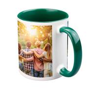 Copykrea - Tasse personnalisable avec votre photo | Catégorie AAA | Va au micro-ondes et au lave-vaisselle | 350ml | Intérieur vert