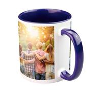 Copykrea - Tasse personnalisable avec votre photo | Catégorie AAA | Va au micro-ondes et au lave-vaisselle | 350ml | Intérieur bleu marine