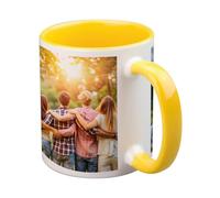 Copykrea - Tasse personnalisable avec votre photo | Catégorie AAA | Va au micro-ondes et au lave-vaisselle | 350ml | Intérieur jaune