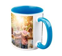 Copykrea - Tasse personnalisable avec votre photo | Catégorie AAA | Va au micro-ondes et au lave-vaisselle | 350ml | Intérieur bleu clair