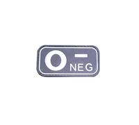 Copytec 3 d'Rubber Patch - Sang Groupe 0 - NEG zéro négatif Armée utilisation Détection Noir parachute chasseur Uniform insigne Army # 16265 5 x 2,5 cm