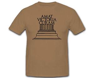 Copytec AMAT Victoria curam - Victoires Aiment la préparation - Romain gréco-Latin Proverbe Rome Latine - T-Shirt # 9122 - Beige - X-Large