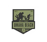 Copytec Écusson 3D en caoutchouc Omaha Beach 1944 Normandie Big Red One 9 x 8 cm #37036