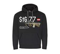 Copytec Pull à capuche STG 77 - Motif fusil d'assaut Steyr AUG - Décoration de l'Autriche - #21788 - Noir - Large