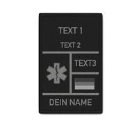 Copytec Rank Patch Camouflage Noir Gris Medic Paramedic NotSan RettSan Star #46532