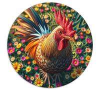 Coq 1000 Pièces Puzzle Rond animauxs Das Tier Wild animauxs Beast Adultes Et Enfants Unique Réduction du Stress Activité Familiale 1000pcs (67.5x67.5cm)