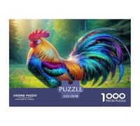 Coq 1000 Pièces Puzzles pour Adultes,Forêt à la lumière du Matin Un Jeu De Dexérité Très Difficile Puzzle Éducatif avec des Défis 52x38cm/1000pcs