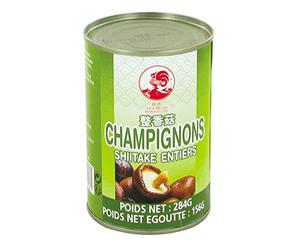 COQ Champignons Shiitake entiers parfumés en conserve - Marque COQ - 284g (Lot de 8 boîtes)