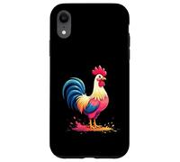 Coq coloré Debout en Style Bande dessinée Coque pour iPhone XR