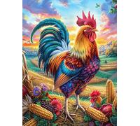 Coq dans Un Champ de maïs au Coucher du Soleil Puzzles 500 Pièces pour Adultes Qualité Supérieure Educa Divertissement Artistique Jeu De Réflexion Décoration Moderne Challenge 500 PCS