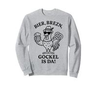 Coq drôle avec bretzel et bière Humour fête bavaroise Sweatshirt